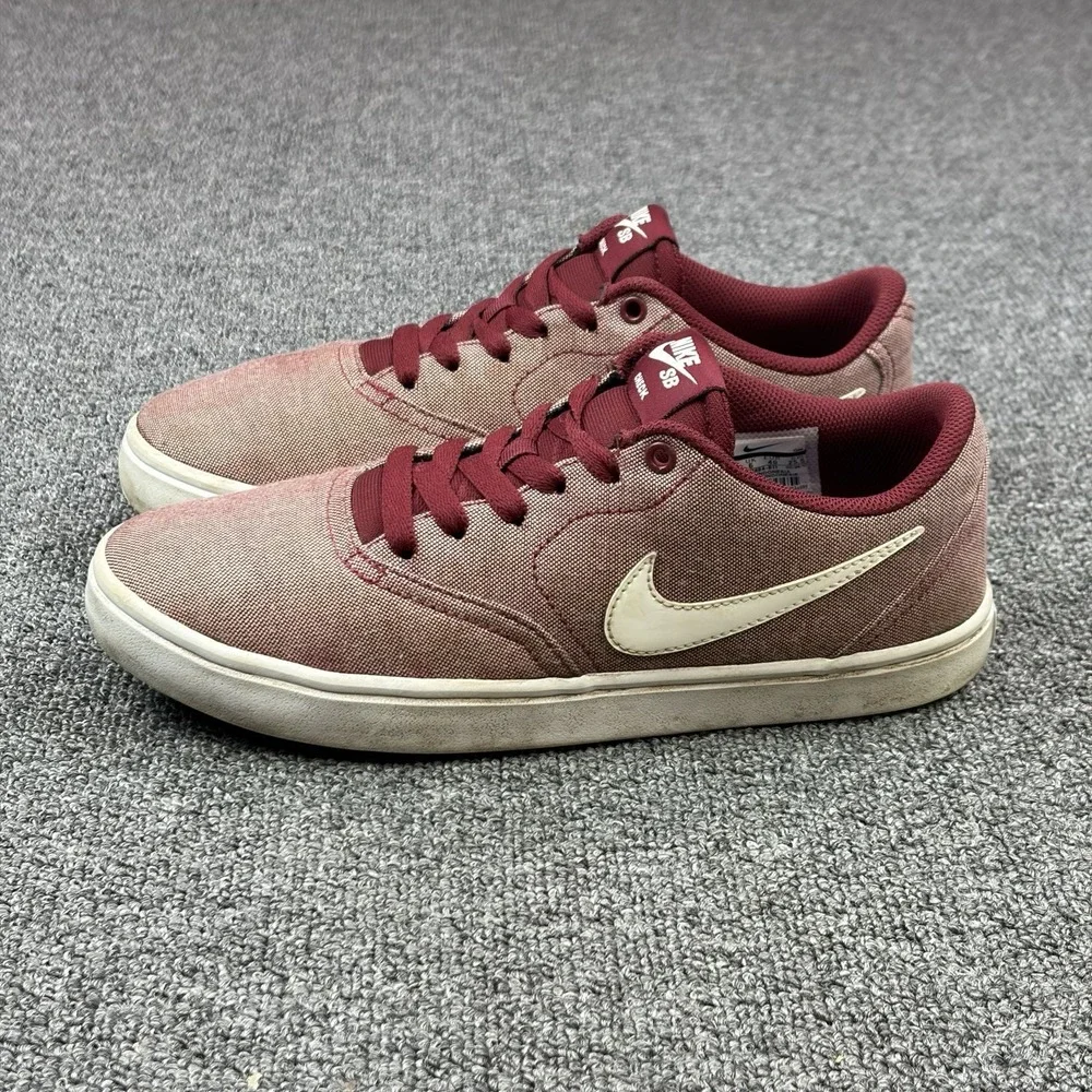 Nike SB Check Solarsoft Red Canvas 921464-611 Unisex Sneaker Shoes Women Sz 8.5